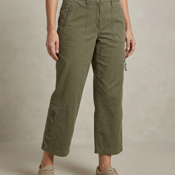 Chico's Pants - Chico's Women's Cargo Capri Pants Utility Zip Pocket Olive Green Size 2